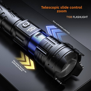 Lampe de plongée LED blanche haute intensité rechargeable longue durée, résistante aux chutes, avec zoom et mise au point, portable, ultra-lumineuse, 100-200m - Product Image 2