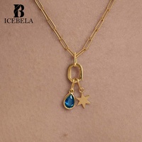 Colliers à breloques en argent sterling 925 goutte d'eau rouge Zircon pendentif pour femmes