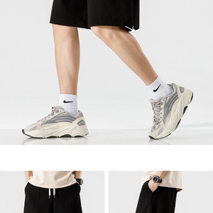 Custom Men's Summer Shorts Breathable Black Sport Clothing Relaxed Fit <b>Knee</b> Length Made Cotton Terry Casual Style Running Solid - Product Image 3