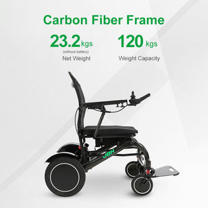 Silla de ruedas eléctrica ligera plegable motorizada, peso al aire libre, caja de cartón de Metal negro, accesorios para silla de ruedas Ce, fibra de carbono, 2 uds. - Product Image 4