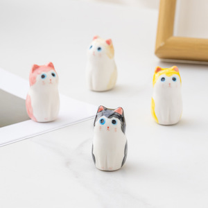 Wholesale Cute Mini Cat <b>Ceramic</b> <b>Ornament</b> With Healing Design for Office Desktop Stress Relief Gift Use - Product Image 2
