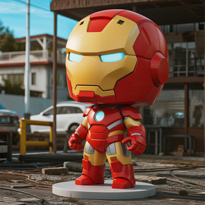 Patung karakter Anime Fiberglass kustom, patung Iron Man kartun, ornamen dekoratif Resin - Product Image 4