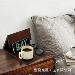Soporte de lectura de madera con posavasos y soporte para teléfono para mesita de noche, organizador de escritorio, sujetador de páginas de libros multifuncional - Product Image 2