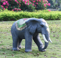 Statue d'éléphant vif en fibre de verre, 1 pièce, décoration d'extérieur en résine de haute qualité pour la décoration de jardin