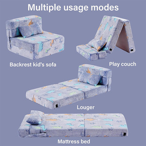 Giving Tree <b>Kids</b> Foldable Sponge <b>Sofa</b> Bed With Handrails For Children 3 Years And Above Color Options Available - Product Image 3