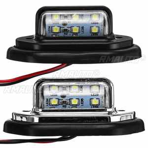 1/2X Luz LED Impermeable de 6 LED para Matrícula 12V 24V para Coche, Barco, Camión, Remolque, SUV, Furgoneta, Caravana, Lámpara de Escalón de Alta Calidad Plateada/Negra - Product Image 2