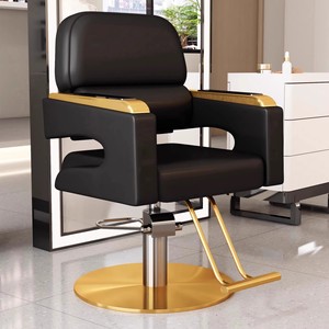 Sillón de Peluquería Metálico de Alta Gama para Corte, Permanente y Tinte, Giratorio 360 Grados/Reclinable, Estilo Vintage Europeo - Product Image 1