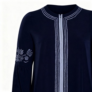 อาบายะห์แฟชั่นประจำวันปี 2026 ดีไซน์ใหม่ สีพื้น ปักคุณภาพสูง สำหรับสตรีชาวมุสลิม - Product Image 2