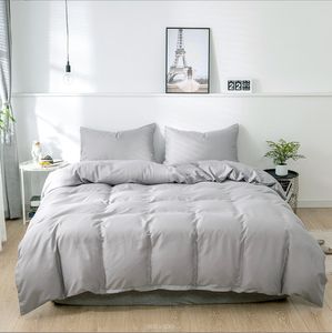 YongHo moderno grigio scuro semplicità poliestere 3 pezzi piumino copripiumino 3 pezzi Set biancheria da letto con federe per Hotel - Product Image 1