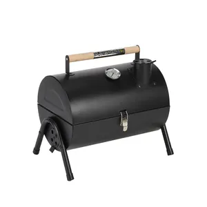 Camping Portable Charcoal Grill Mini BBQ Grill For Outdoor Picnic Cooking Black With Handle