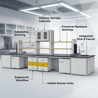 Table de laboratoire haute performance, comptoir anti-corrosion, banc de travail de laboratoire pour les tests industriels, analyse, mobilier de laboratoire