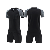 Uniforme d'arbitre de football respirant pour adulte - Coupe ample, manches courtes, tenue de football d'été