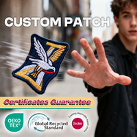 Badge animalier 3D brodé Aigle Vert fait main et personnalisé, thermocollant, pour la décoration de vêtements, vestes et sacs à dos