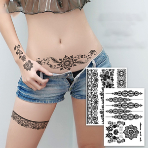 Pegatina de tatuaje corporal temporal impermeable profesional negra para <span class=keywords><strong>mano</strong></span> y brazo, tanto para niñas como para niños - Product Image 1