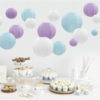 Lanterne de plafond en papier ronde et pliable de bonne qualité, faite à la main, décoration de fête, thème de sirène