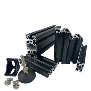 Profilé en aluminium <span class=keywords><strong>noir</strong></span> 1590 en alliage d'aluminium 6063-T5, norme nationale 1590, profilé en aluminium industriel à rainure en V - Product Image 1
