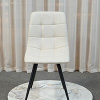 Chaise d'appoint matelassée à carreaux de luxe léger, prix direct de gros, chaise de salle à manger moderne en mousse haute densité avec pieds en fer, pour la maison, le bureau et le parc