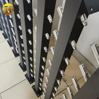 Pagar Dek Pegangan Tangga Pagar Logam Pilar Tali Besi Tahan Karat Pegangan Braket Kabel Hitam Tangga Luar Ruangan