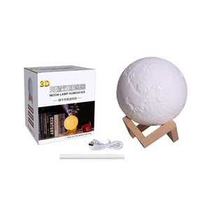 3D ay lambası nemlendirici 880ML dokunmatik kontrol aromaterapi uçucu yağ difüzör gece lambası ay hava nemlendirici ahşap tabanı ile - Product Image 6