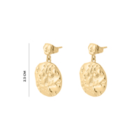Boucles d'oreilles pendantes texturées Aurelia, cercles dorés martelés artisanaux, bijoux de mode modernes et audacieux pour femmes