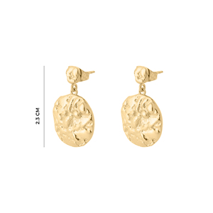 ต่างหูทรงหยดน้ำ Aurelia แบบมีพื้นผิว ต่างหูวงกลมสีทองตอกลายแบบแฮนด์เมด เครื่องประดับแฟชั่นทันสมัยสำหรับผู้หญิง - Product Image 6