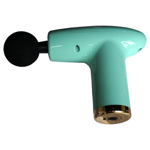 Mini pistolet de massage à moteur sans balais 1200-3200 tr/min, rechargeable par USB, vert émeraude, 5 têtes de massage, relaxant musculaire profond - Product Image 1