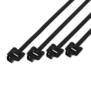 Releaseable PE covered Stainless Steel Cable Tie 316