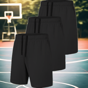 Shorts décontractés sportifs blancs personnalisés pour hommes - Imprimé par transfert thermique 100% polyester, taille mi-haute, séchage rapide, respirant, cordon élastique - Product Image 2