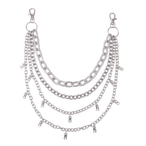 Chaîne de taille multicouche Yueli pour femme avec pendentif dent, en argent tibétain, chaîne de corps à usage quotidien, design à pompons - Product Image 4