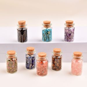 Botellas de Deseos Hechas a Mano con Cristales de <span class=keywords><strong>Cuarzo</strong></span> Rosa, REIKI, Impermeables, con Piedras Curativas Multicolores de Forma Irregular, Recuerdo - Product Image 1