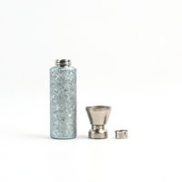 Tumbler Kopi Titanium Murni Botol Termal Titanium Motif Bunga Es dengan Tutup Magnetik Sebagai Cangkir Botol Air Terisolasi 450ML