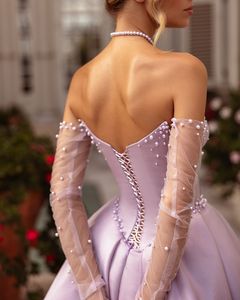 Mily Bridal ML248 Elegante <span class=keywords><strong>Abito</strong></span> da Sera Lavanda <span class=keywords><strong>con</strong></span> Scollo a Cuore, Vestito <span class=keywords><strong>Lungo</strong></span> <span class=keywords><strong>in</strong></span> <span class=keywords><strong>Raso</strong></span> <span class=keywords><strong>con</strong></span> Perle e <span class=keywords><strong>Spacco</strong></span> per Cene di Gala - Product Image 4