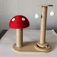 Arbre à gratter pour chat durable en bois et sisal, avec structure d'escalade, design champignon courge sucrée