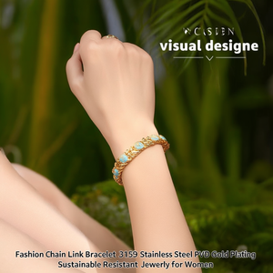 Fashion Classic Chain Link Bracelet 316L Stainless Steel PVD Gold Plating Sustainable Resistant Jewelry for Women Gift - Product Image 3