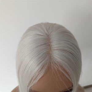 Filets de poisson de qualité supérieure avec Pu cheveux humains Topper vierge européenne <span class=keywords><strong>postiche</strong></span> couleur blanche résille toupet pour femme - Product Image 5