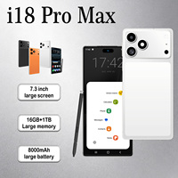 Layar Ponsel 7.3 Inci I18 Pro Max 5G Sidik Jari 0.01s Buka Kunci Kartu SIM Ganda Navigasi GPS Kamera 108MP