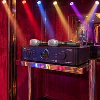 Amplificador de Karaoke Profesional 3 en 1 DEKEN KA-700 II con Procesador DSP Integrado de 56 bits y Sistema de Audio de Alta Fidelidad con Dos Micrófonos Inalámbricos UHF