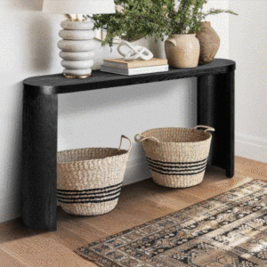 Thick Top Entryway Table 60'' Curved Legs Storage Console For Entryway <b>Sofa</b> Support - Product Image 2