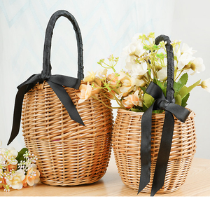 Nueva <span class=keywords><strong>Cesta</strong></span> de Mimbre Natural Decorada a Mano, <span class=keywords><strong>Cesta</strong></span> de Regalo Portátil, <span class=keywords><strong>Cesta</strong></span> de Paja <span class=keywords><strong>para</strong></span> Picnic en la Playa - Product Image 2