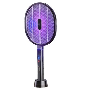 ไม้ตียุงไฟฟ้าแบบชาร์จไฟได้ พร้อมหลอด UV 390nm สำหรับใช้ภายในและภายนอกอาคาร พกพาสะดวก สีดำ/สีงาช้าง - Product Image 5