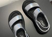 Sandales Nuages en Cuir Épais et Souple pour Femme, Nouvelle Collection Été, Tendance Polyvalente à Porter à l'extérieur