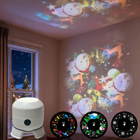 Projecteur LED de Noël en forme de flocon de neige rotatif, lumières LED, ABS, piles incluses, branchement USB, veilleuse, motifs dynamiques océaniques pour