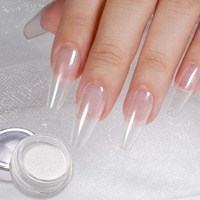 Nail Pearl Powder Ice Aurora Galvanoplastie Fairy Glitter White Pearl Pigment Nail Quicksand Aurora Mirror Powder