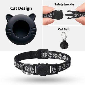 Reflective Cat <b>Collar</b> With Breakaway Safety Feature Lightweight Nylon For Small Cats Includes Bell - Product Image 3