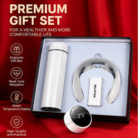 Coffret Cadeau d'Entreprise de Luxe avec Tasse Isotherme à Affichage de Température et Masseur Cervical – Idéal pour Activités Promotionnelles, Personnalisable avec Logo d'Entreprise