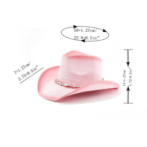 Sombrero de Vaquero Unisex de Paja <span class=keywords><strong>con</strong></span> Borde Ancho y Decoración de Conchas de Cauri, Estilo Ombre, para Playa, Pesca y Viajes - Product Image 3