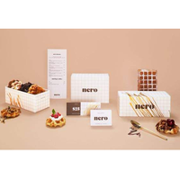 Emballage alimentaire de luxe pour pâtisserie, pâtisserie, dessert, emballage personnalisé, boîte en papier recyclé sucré avec séparateurs