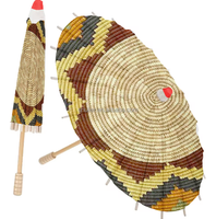 Parapluie artisanal personnalisé en papier éthiopien traditionnel avec manche en bois, parapluie de mariage personnalisé, parasols personnalisés