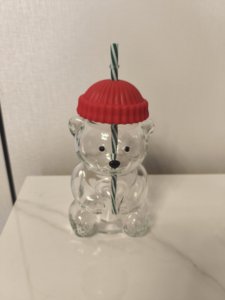 Bottiglia d'Acqua in Vetro a Forma di Orso con Cannuccia e Coperchio in Maglia, Riutilizzabile e Portatile per Bambini e Adulti - Product Image 4