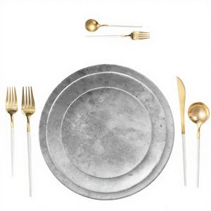 Assiettes en porcelaine émaillée de style américain, gris, haut de gamme, 4 pièces, écologiques, 6,5 pouces, pour mariages et restaurants (vente en gros) - Product Image 4